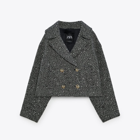 ZARA BLAZER CROPPED STRUCTURED (SIZE M) - Picture 4 of 4